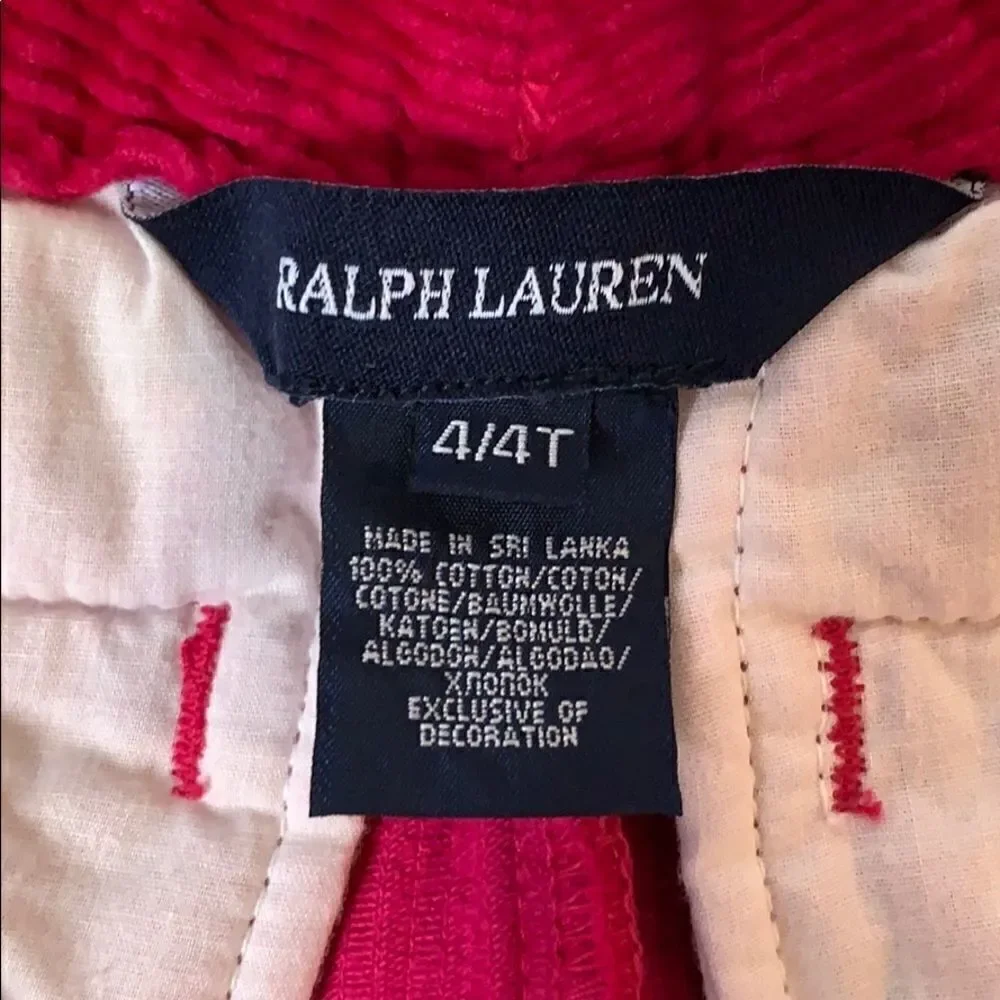 Ralph Lauren 4/4T Fuschia Corduroy Mini Skirt